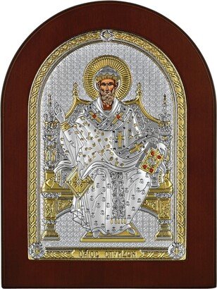 Saint Spyridon - Greek Orthodox Catholic Christian Byzantine-Silver Icon