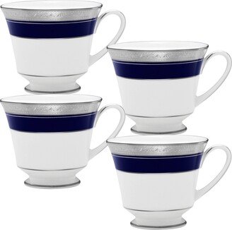 Crestwood Cobalt Platinum Set of 4 Cups, Service For 4