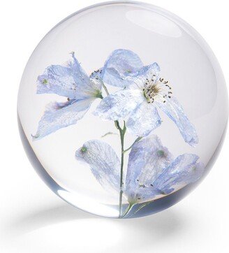 In Flore Bleu Paperweight, 8 cm, Blue