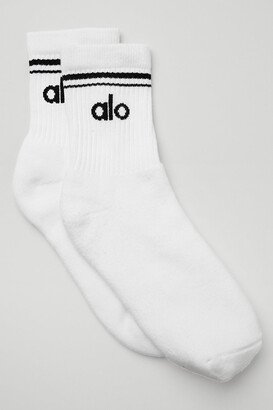 Half-Crew Throwback Socks in White/Black, Size: Small |