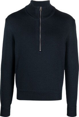 Half-Zip Wool-Silk Jumper