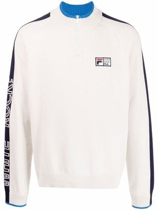 Logo-Patch Half-Zip Jumper-AA