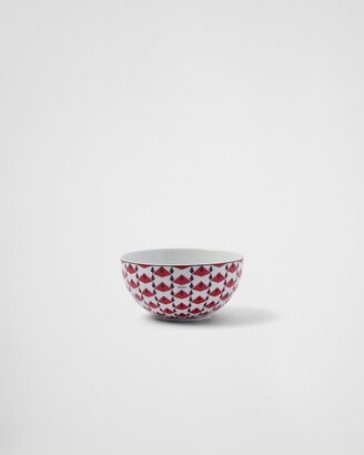 Set Of Two Porcelain Soup Bowls - Vienna Red