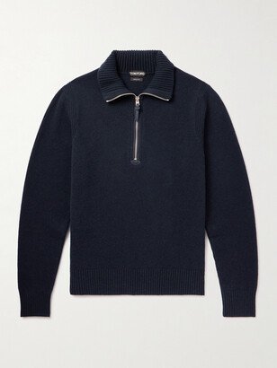 Wool-Blend Half-Zip Sweater-AB