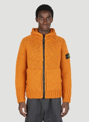 Wool Knit Zip Up Sweater - Man Knitwear Orange Xxxl