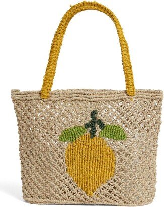 The Jacksons Woven Tula Lemon Tote Bag