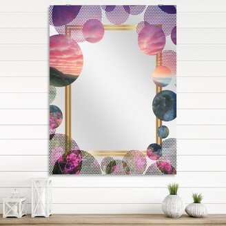 Designart 'Morning with Flowers in Mountains' Landscape Printed Wall Mirror