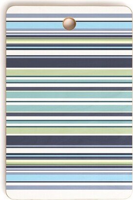 Sheila Wenzel-Ganny Lavender Mint Blue Stripes Rectangle Cutting Board