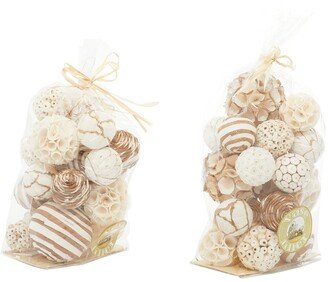 GINGER BIRCH STUDIO Brown Dried Plant Handmade Orb & Vase Filler - Set of 2