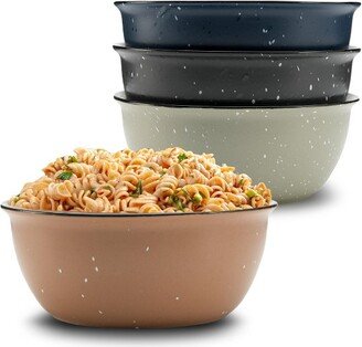 19oz Cereal Bowls, Stoneware Bowl Set for Soup, Pasta, Ramen, Salad, Set of 4,Assorted Colors w/ White Speckles