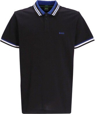 Striped-Trim Cotton Polo Shirt