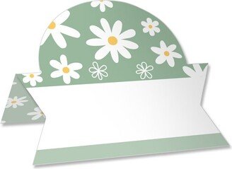 Big Dot of Happiness Sage Green Daisy Flowers - Floral Party Tent Buffet Card - Table Setting Name Place Cards - Set of 24