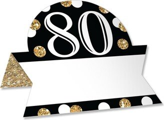 Big Dot of Happiness Adult 80th Birthday - Gold - Birthday Party Buffet Table Name Place Cards 24 Ct
