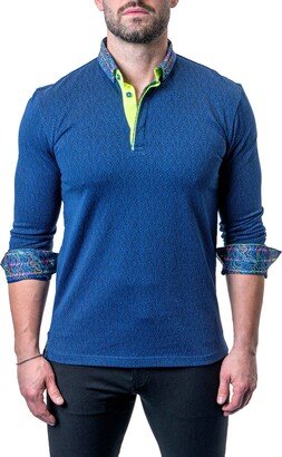 Newton Design Blue Long Sleeve Polo