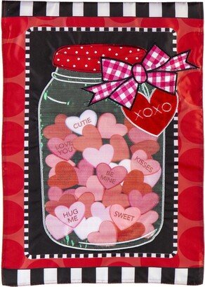 Mason Jar of Hearts Garden Applique Flag- 12.5 x 18 Inches Outdoor Decor for Homes and Gardens