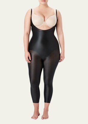 Plus Size Suit Your Fancy Open-Bust Catsuit