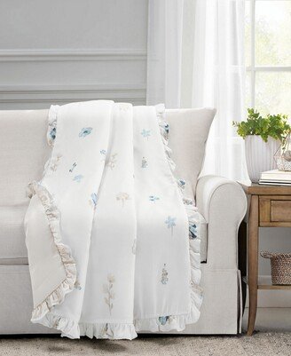 Livia Flora Silver-Infused Microbial-Resistant Reversible Throw, 50 x 60