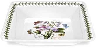 Botanic Garden Low Square Serving Bowl - White/multi