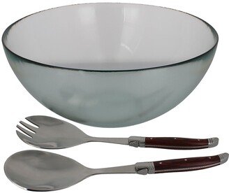 Urban Salad Bowl & Laguiole Connoisseur Rosewood Salad Server 2-Piece Set