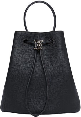 Small Grainy Leather Drawstring Bucket Bag