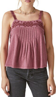 Embroidered Cotton Jersey Camisole