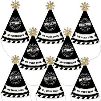 Big Dot Of Happiness Happy Retirement - Mini Cone Retirement Party Hats - Small Party Hats - Set of 8