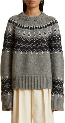 Halo Oversize Fair Isle Cashmere Blend Sweater