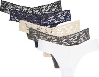 Lace Low-Rise Thong (Pack Of 5)