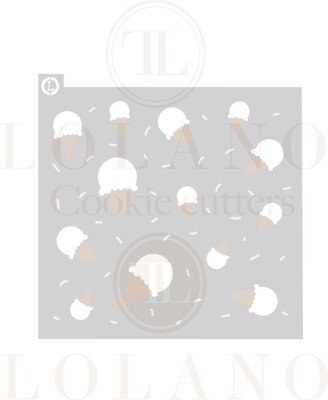 Ice Cream Pattern Cookie Stencil Set