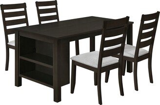 IGEMAN Farmhouse Rustic Style 5-piece Wooden Dining Set-AA