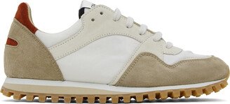 White & Beige Marathon Trail Low Sneakers