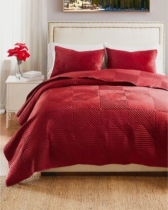 Riviera Velvet Oversized 3 Piece Quilt Set, Full/Queen