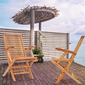 California Teak Wood Folding Arm Chair