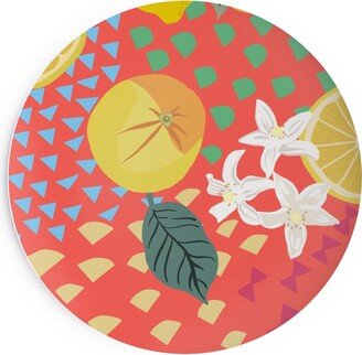 Salad Plates: Lemon Flower Branches And Pop - Pink Salad Plate, Pink