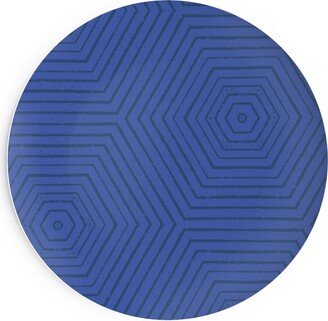 Salad Plates: Concentric Hexagons - Cobalt Salad Plate, Blue