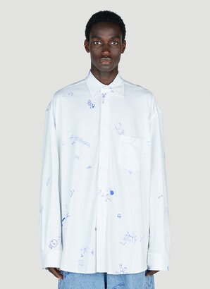 Scribbled Jersey Shirt - Man Shirts White M