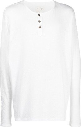 Henley long-sleeve T-shirt