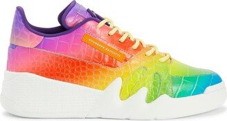 Rainbow Crocodile-Effect Sneakers