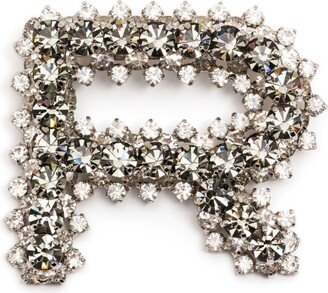 Logo Crystal-Embellished Brooch