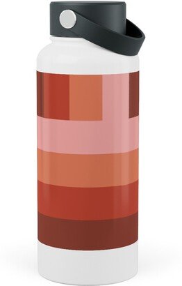 Photo Water Bottles: Retro Lattice - Mauve Multi Stainless Steel Wide Mouth Water Bottle, 30Oz, Wide Mouth, Red