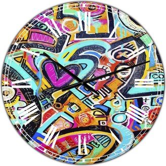 Designart Peacock Love Shimmy Large Modern Wall Clock - 36