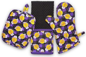 Los Angeles Lakers Kitchen Set | 3 Piece Handmade Gift Nba Teams Towel, Oven Mitt, & Potholder