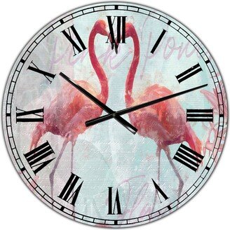 Designart Flamingo Power Oversized Cottage Wall Clock - 36