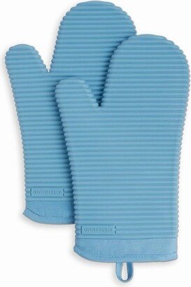 2pk Silicone Ribbed Oven Mitts