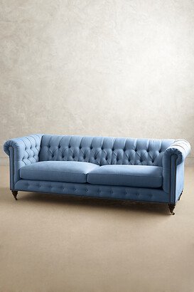 Linen Lyre Chesterfield Sofa, Hickory-AA