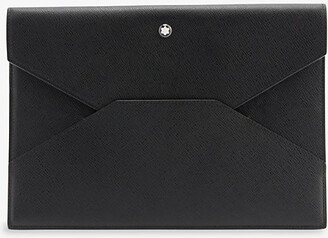 Mens Black Sartorial Leather Envelope Pouch