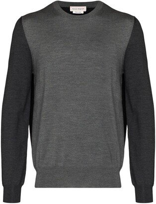 Panelled Crew Neck Jumper