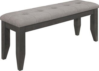 Dalila 19 Asian Hardwood Padded Cushion Bench - Dark Gray, Gray