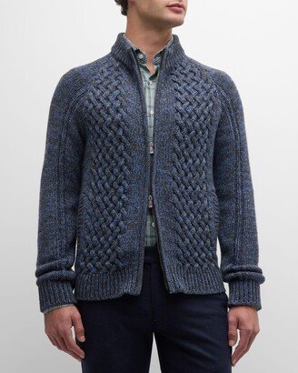 Men's Cashmere Knit Full-Zip Sweater-AB