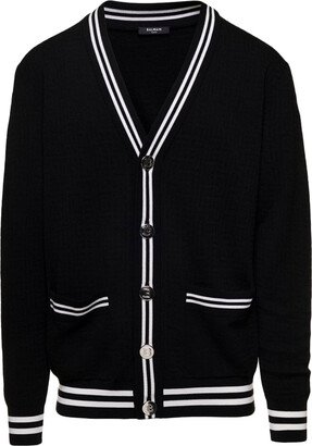 Monogram Jacquard Wool Cardigan